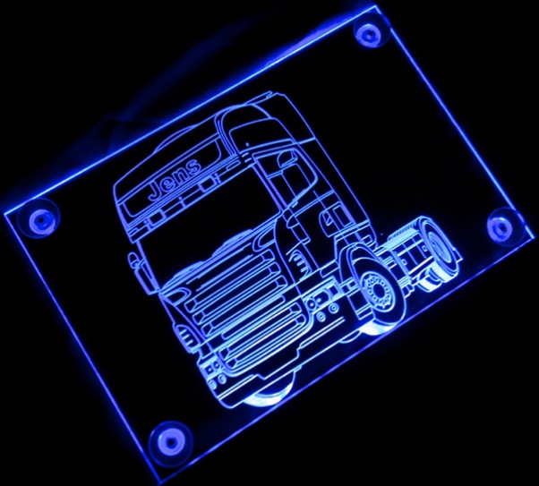 Manufaktur für LED Leuchtschilder - LED Warnschild Gravur  “Achtung Prüfbetrieb Info-Schild Signalschild Industrieschild Leuchtschild